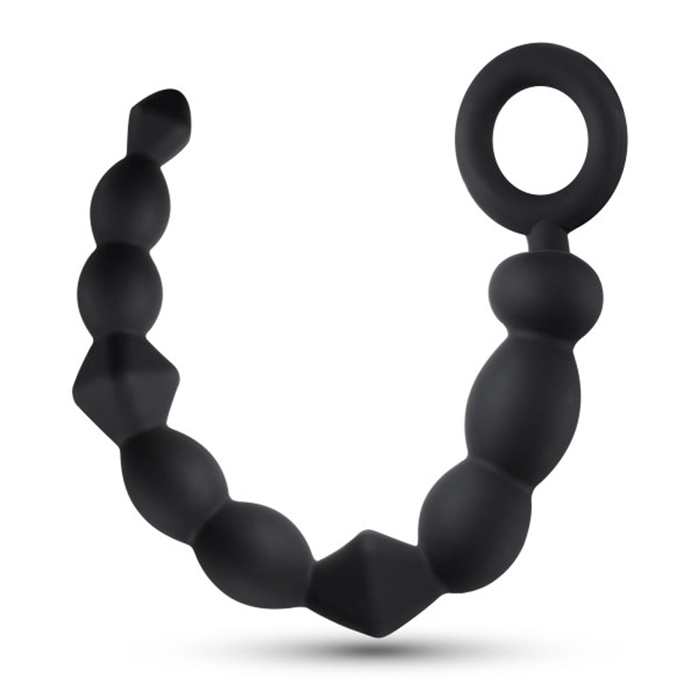 Anal Adventures Platinum Silicone Beginner Anal Beads Black-1
