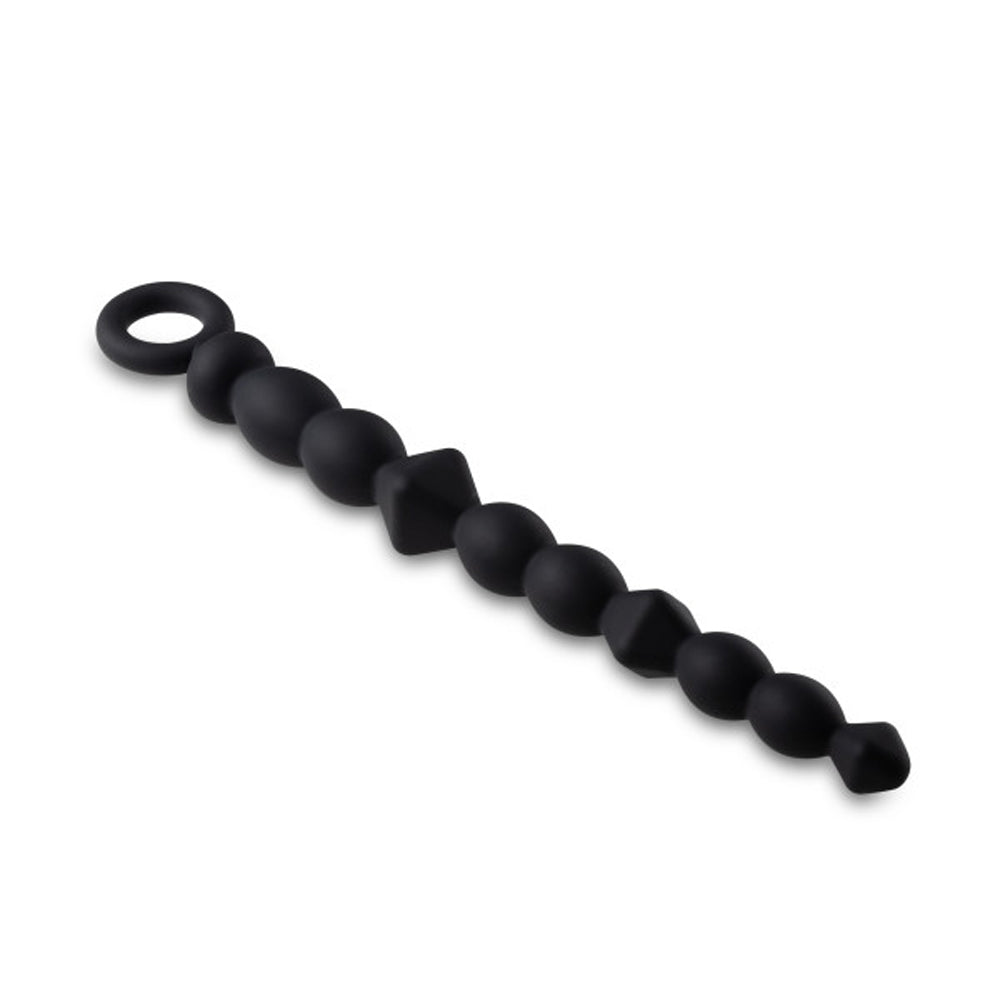 Anal Adventures Platinum Silicone Beginner Anal Beads Black-2