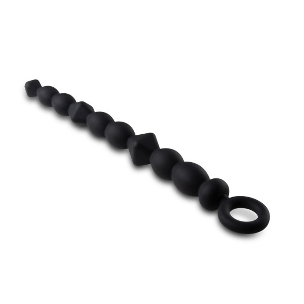 Anal Adventures Platinum Silicone Beginner Anal Beads Black-3