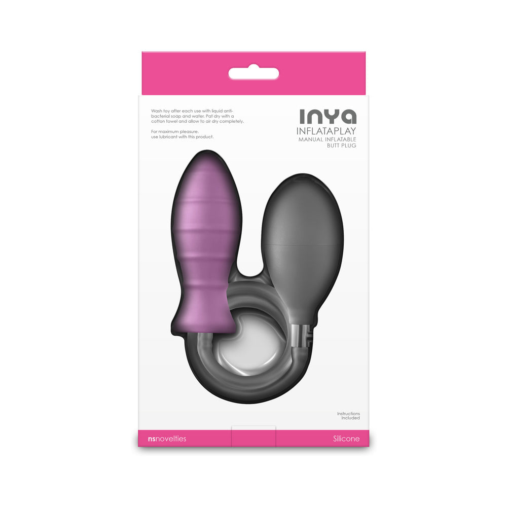 INYA InflataPlay Manual Inflatable Butt Plug Pink-3